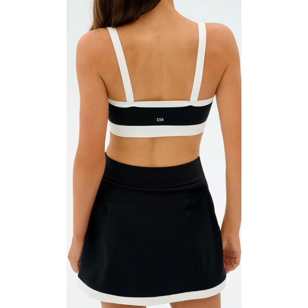 Splits59 Womens Monah Rigor Bra Unpadded Back Reflective Logo Black/White Sz M - Picture 2 of 8